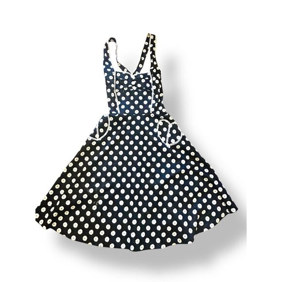 Voodoo Vixen Black & White Polka Dot Retro Rockabilly Dress XL Vintage Pinup - Picture 1 of 16